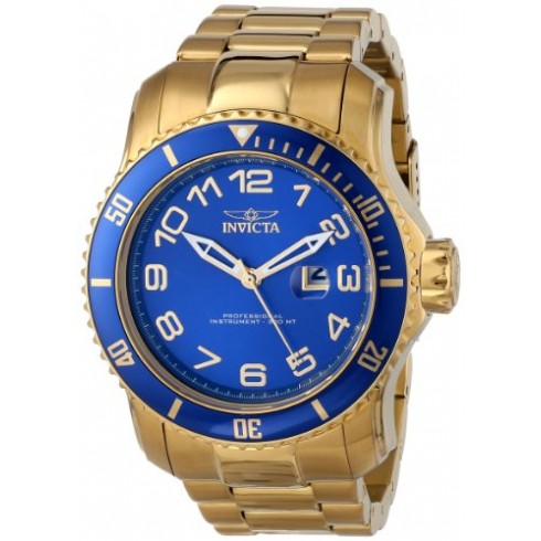 Invicta Pro Diver Blue Dial 18kt Gold Ion-plated Men's Watch 15347 watches