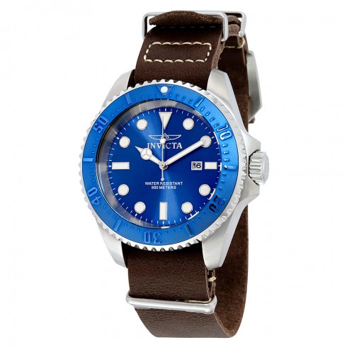 Invicta Pro Diver Blue Dial Brown Leather Men's Watch 17580 watches