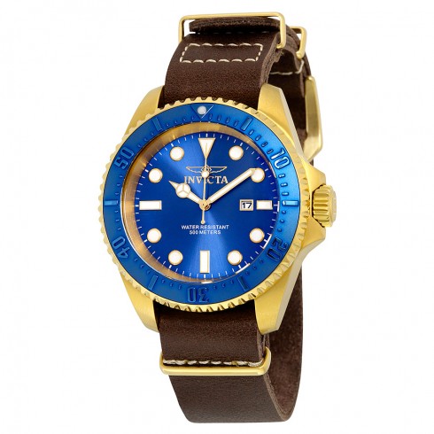 Invicta Pro Diver Blue Dial Brown Leather Men's Watch 17581 watches