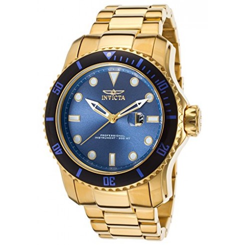 Invicta Pro Diver Blue Dial Gold Tone Men's Watch 20097 watches