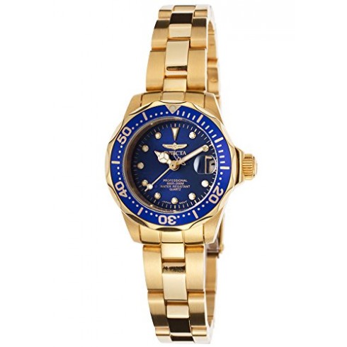 Invicta Pro Diver Blue Dial Gold-plated Ladies Watch 17036 watches