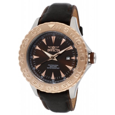 Invicta Pro Diver Brown Dial Black Leather Men's Watch 12616 watches