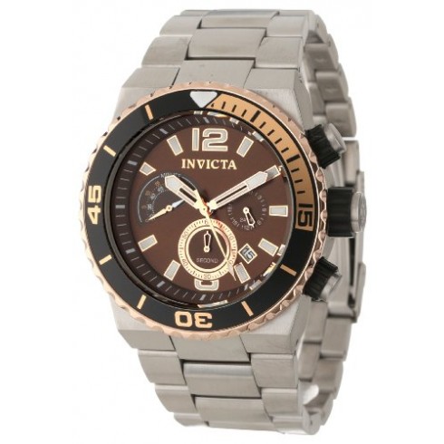 Invicta Pro Diver Brown Dial Stainless Steel Quartz Men's Chrono Watch 12997 watches