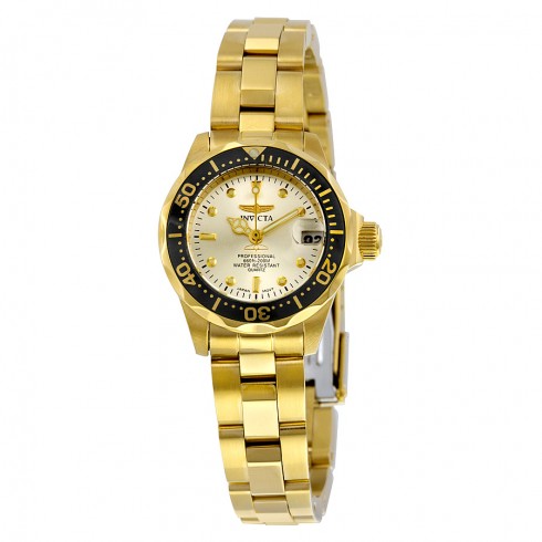 Invicta Pro Diver Champagne Dial 18kt Gold Ion-plated Ladies Watch 14987 watches