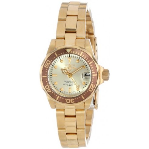 Invicta Pro Diver Champagne Dial 18kt Gold Ion-plated Ladies Watch 12527 watches