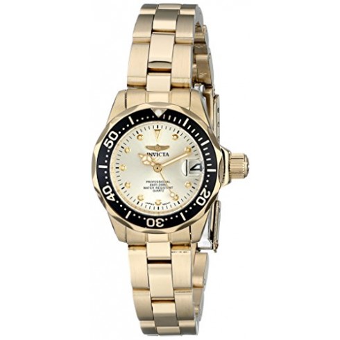 Invicta Pro Diver Champagne Dial 18kt Gold-plated Ladies Watch 17038 watches