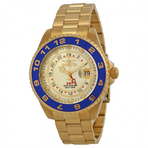 Invicta Pro Diver Champagne Dial Blue Bezel Gold-plated Men's Watch 17153 watches