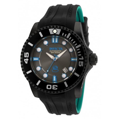 Invicta Pro Diver Automatic Charcoal Dial Black and Greenish Blue Silicone Men's Watch 20207 watches