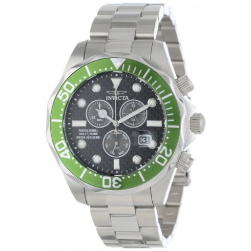 Invicta Pro Diver Chronograh Black Carnon Fiber Dial Stainless Steel Men's Watch 12569 watches