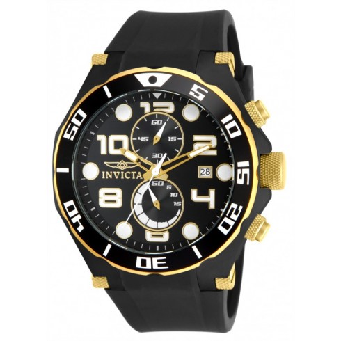 Invicta Pro Diver Chronograph Black Dial Black Polyurethane Men's Watch 15396 watches