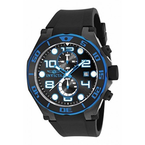 Invicta Pro Diver Chronograph Black Dial Black Polyurethane Men's Watch 17816 watches