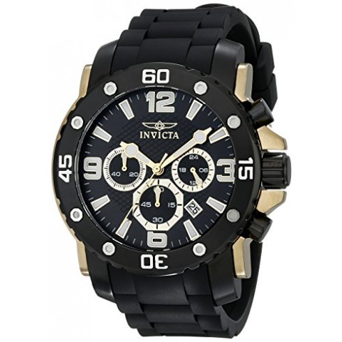 Invicta Pro Diver Chronograph Black Dial Black Polyurethane Men's Watch 18166 watches