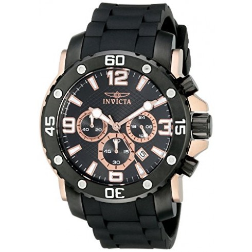 Invicta Pro Diver Chronograph Black Dial Black Polyurethane Men's Watch 18167 watches