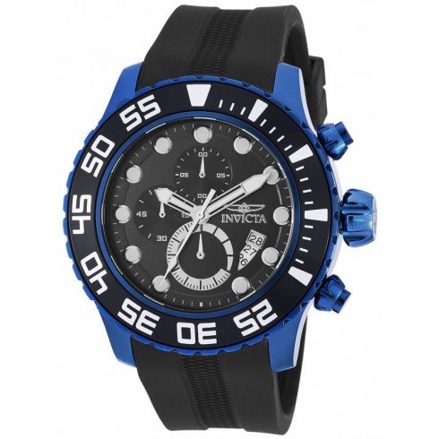 Invicta Pro Diver Chronograph Black Dial Black Polyurethane Men's Watch 19249 watches