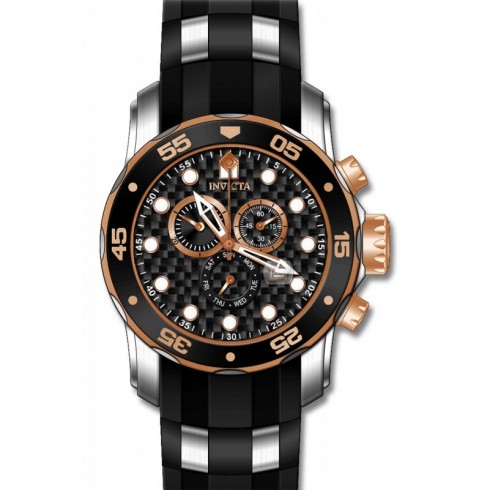 Invicta Pro Diver Chronograph Black Dial Black Rubber Men's Watch 17877 watches