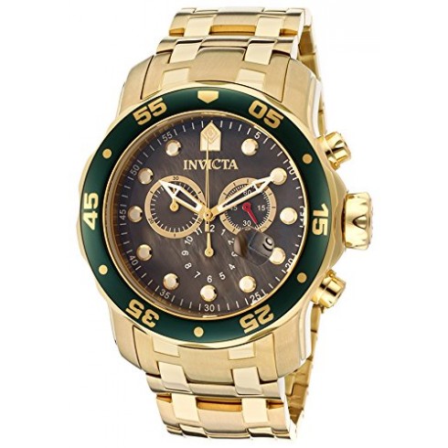 Replica Invicta Pro Diver Chronograph Black Dial Gold Ion-plated Men's Watch 80074 Watch