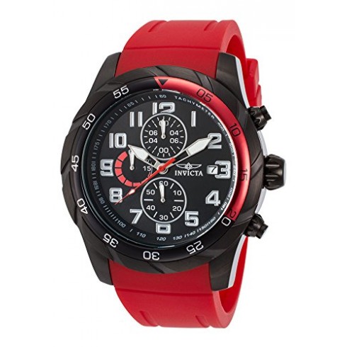 Invicta Pro Diver Chronograph Black Dial Red Polyurethane Men's Watch 21949 watches