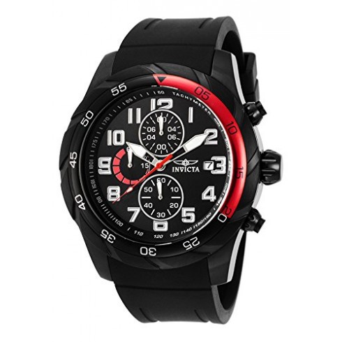 Invicta Pro Diver Chronograph Black Dial Red Polyurethane Men's Watch 21950 watches
