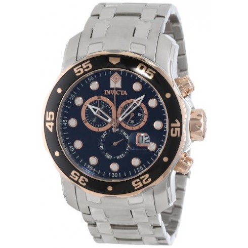 Invicta Pro Diver Chronograph Black Dial Stainless Steeel Men's Watch 80036 watches