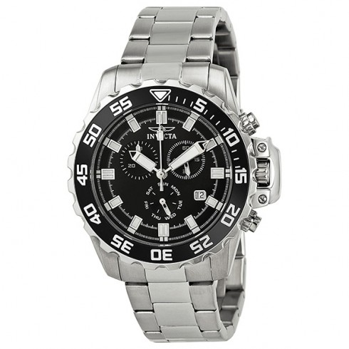Invicta Pro Diver Chronograph Black Dial Stainless Steel Men's Watch 13624 watches