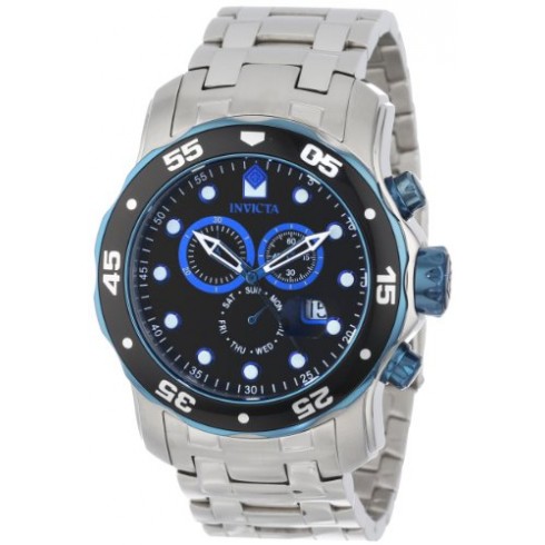 Invicta Pro Diver Chronograph Black Dial Stainless Steel Men's Watch 80042 watches
