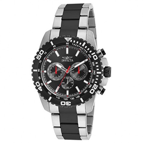 Invicta Pro Diver Chronograph Black Dial Two-tone Steel Men's Watch 19844 watches