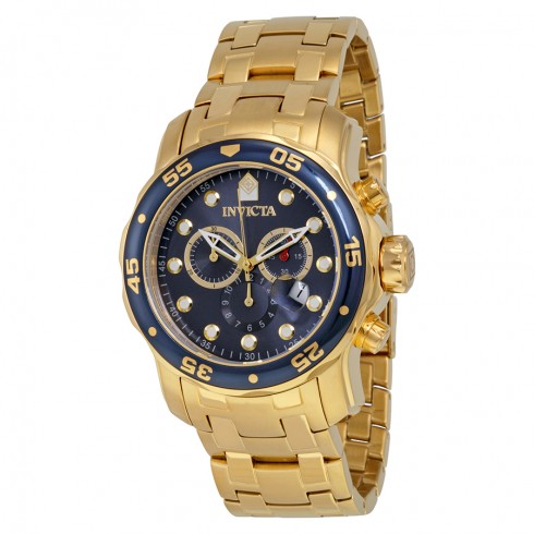 Invicta Pro Diver Chronograph Blue Dial 18kt Gold-plated Men's Watch 0073 watches