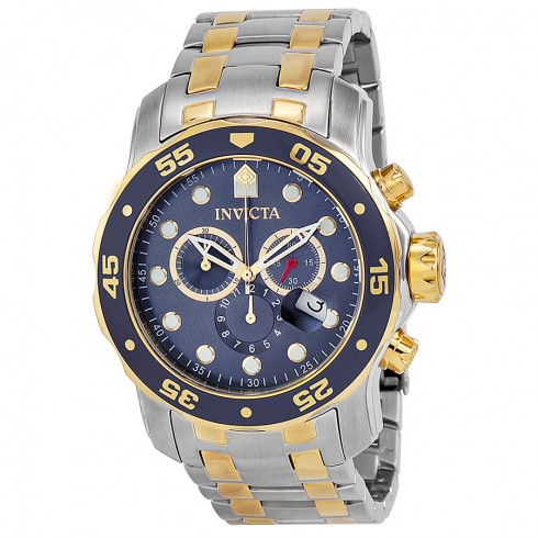 Invicta Pro Diver Chronograph Blue Dial 18kt Gold-plated Men's Watch 0077 watches