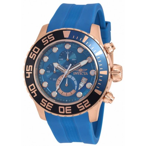 Invicta Pro Diver Chronograph Blue Dial Blue Polyurethane Men's Watch 19247 watches