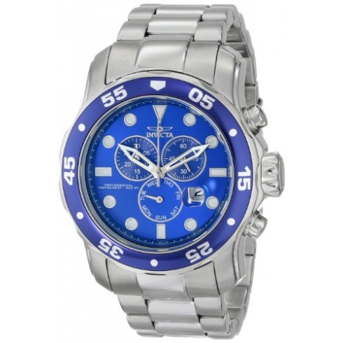 Invicta Pro Diver Chronograph Blue Dial Stainless Steel Men's Watch 15082 watches