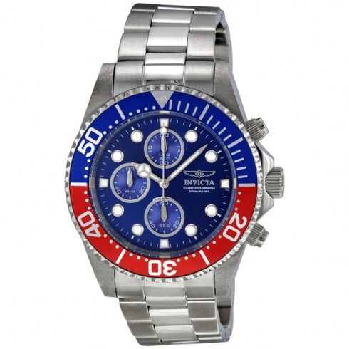 Invicta Pro Diver Chronograph Blue Dial Stainless Steel Men's Watch 1771 watches