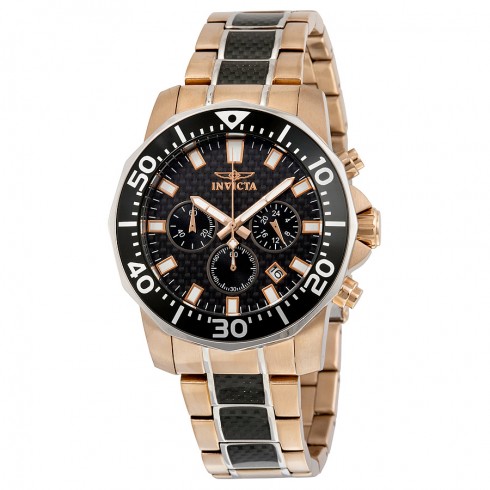 Invicta Pro Diver Chronograph Carbon Fiber Dial 18kt Rose Gold-plated Men's Watch 17255 watches