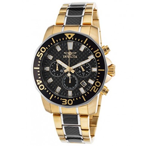 Invicta Pro Diver Chronograph Carbon Fiber Dial Two-tone Men's Watch 17254 watches