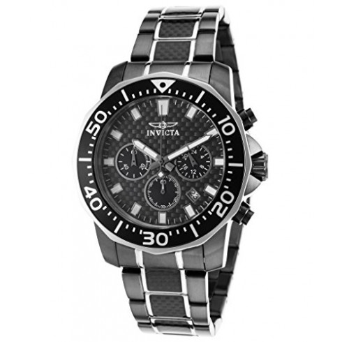 Invicta Pro Diver Chronograph Carbon Fiber Dial Two-tone Men's Watch 17257 watches