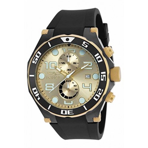 Invicta Pro Diver Chronograph Champagne Dial Black Polyurethane Men's Watch 17815 watches
