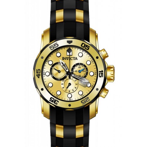 Invicta Pro Diver Chronograph Champagne Dial Black Polyurethane Men's Watch 17885 watches