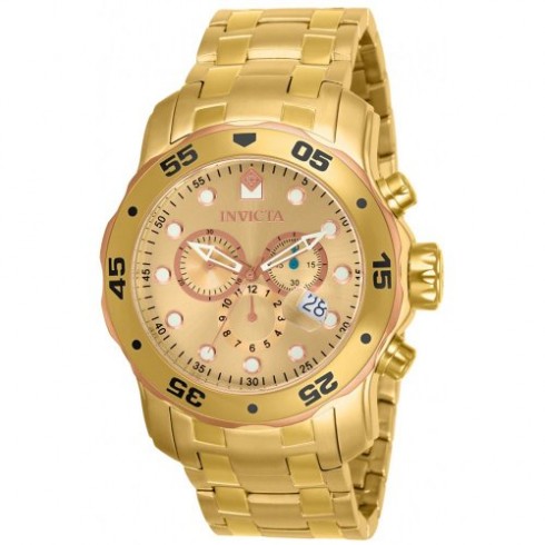 Invicta Pro Diver Chronograph Champagne Dial Gold-plated Men's Watch 80071 watches