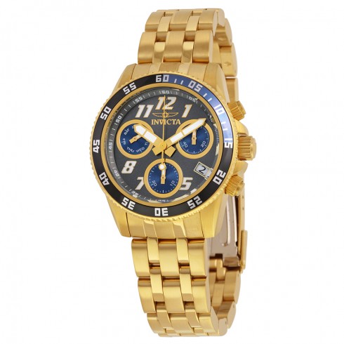 Invicta Pro Diver Chronograph Charcoal Dial 18kt Gold-plated Men's Swiss Quartz Watch 19192 watches