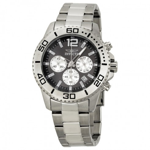 Invicta Pro Diver Chronograph Charcoal Dial Stainless Steel Men's Watch 17398 watches