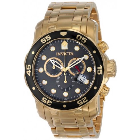 Invicta Pro Diver Chronograph Charcoal Dila Gold Ion-plated Men's Watch watches