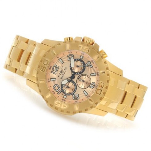Invicta Pro Diver Chronograph Copper Dial Gold Ion-plated Men's Watch 15022 watches