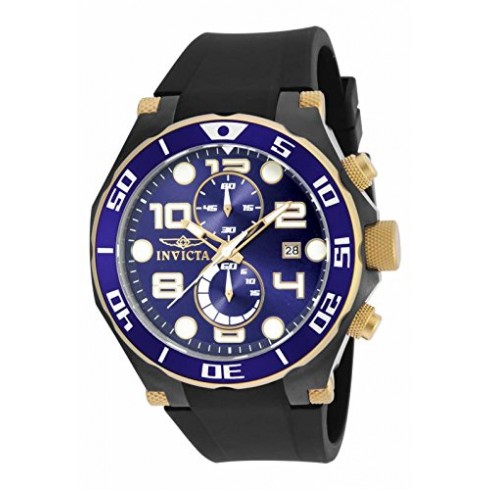 Invicta Pro Diver Chronograph Dark Blue Dial Black Polyurethane Men's Watch 17814 watches