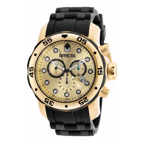 Invicta Pro Diver Chronograph Gold Dial Black Polyurethane Men's Watch 18040 watches