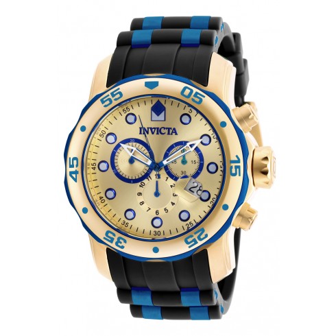 Invicta Pro Diver Chronograph Gold Dial Black Polyurethane Men's Watch 18041 watches