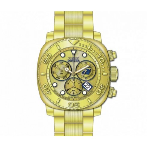 Invicta Pro Diver Chronograph Gold Dial Gold-tone Men's Watch 14650 watches