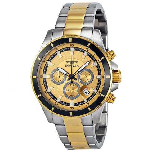 Invicta Pro Diver Chronograph Gold Dial Two-tone Men's Watch 12456 watches
