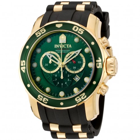 Invicta Pro Diver Chronograph Green Dial Black Polyurethane Men's Watch 6984 watches