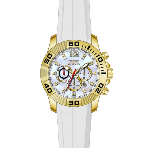 Invicta Pro Diver Chronograph Platinum Dial White Silicone Men's Watch 20296 watches