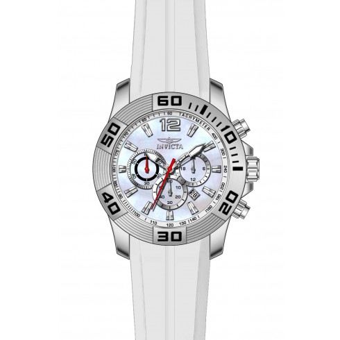 Invicta Pro Diver Chronograph Platinum Dial White Silicone Men's Watch 20297 watches