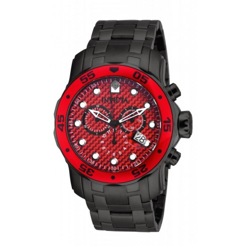 Invicta Pro Diver Chronograph Red Dial Black Men's Watch 18609 watches